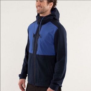 lululemon athletica Men's Blue and Navy Hooded Zip Sweatshirt